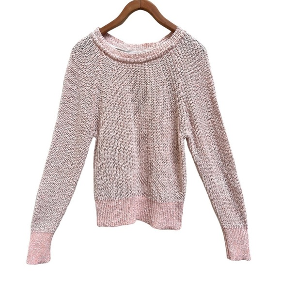 Free People Pale Pink Crew Neck Knit Sweater, Size Small - Picture 1 of 12